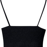 Women's Floral Lace Bralette V-Neck Crop Top - Casual Wear