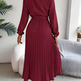 Women's Midi Dress Pleated Skirt - Semi Formal Occasion