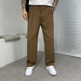 Men's Dress Pants Pleated Wide Leg - Office Wear