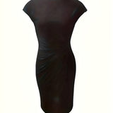 Women's Sheath Dress Ruched Sleeve - Office Wear