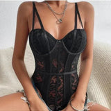 Women's Lace Bodysuit Corset Style Spaghetti Strap - Date Night