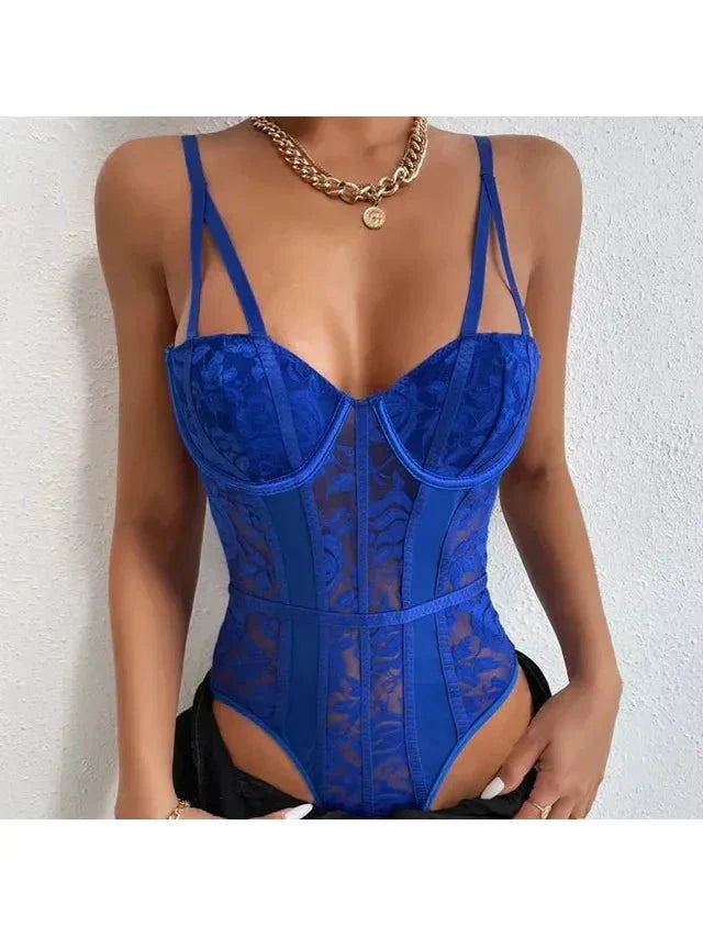 Women's Lace Bodysuit Corset Style Spaghetti Strap - Date Night