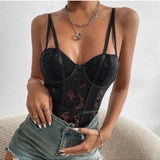 Women's Lace Bodysuit Corset Style Spaghetti Strap - Date Night