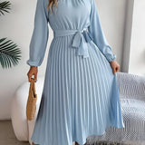 Women's Midi Dress Pleated Skirt - Semi Formal Occasion