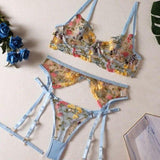 Women's Lingerie Set Embroidered Sheer 3 Piece - Date Night