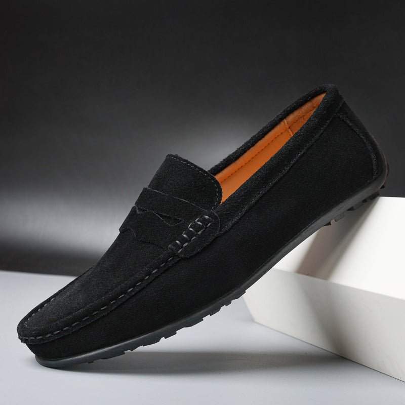 Men's Suede Penny Loafers Slip-On - Casual Business Wear