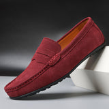 Men's Suede Penny Loafers Slip-On - Casual Business Wear