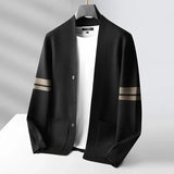 Men's Cardigan Sleeve Stripes - Casual Smart Wear