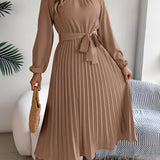 Women's Midi Dress Pleated Skirt - Semi Formal Occasion