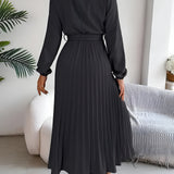 Women's Midi Dress Pleated Skirt - Semi Formal Occasion
