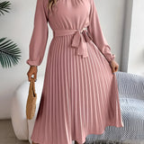 Women's Midi Dress Pleated Skirt - Semi Formal Occasion