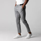 Men's Slim Fit Chino Pants Gray Tailored - Smart Casual Wear