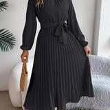 Women's Midi Dress Pleated Skirt - Semi Formal Occasion