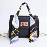 Women's Scarf Handle Clasp Handbag - Casual And Evening Wear