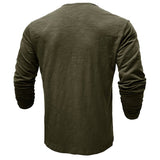 Men's Henley Long Sleeve Shirt Slim Fit Cotton - Casual Everyday Wear
