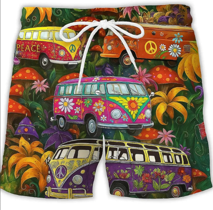 Men's Swim Shorts Drawstring Waist - Beach Vacation Wear