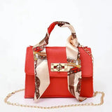 Women's Scarf Handle Clasp Handbag - Casual And Evening Wear