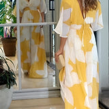 Women's Maxi Dress Floral Print V Neck - Summer Garden Party