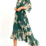 Women's Maxi Dress Floral Pattern - Outdoor Event