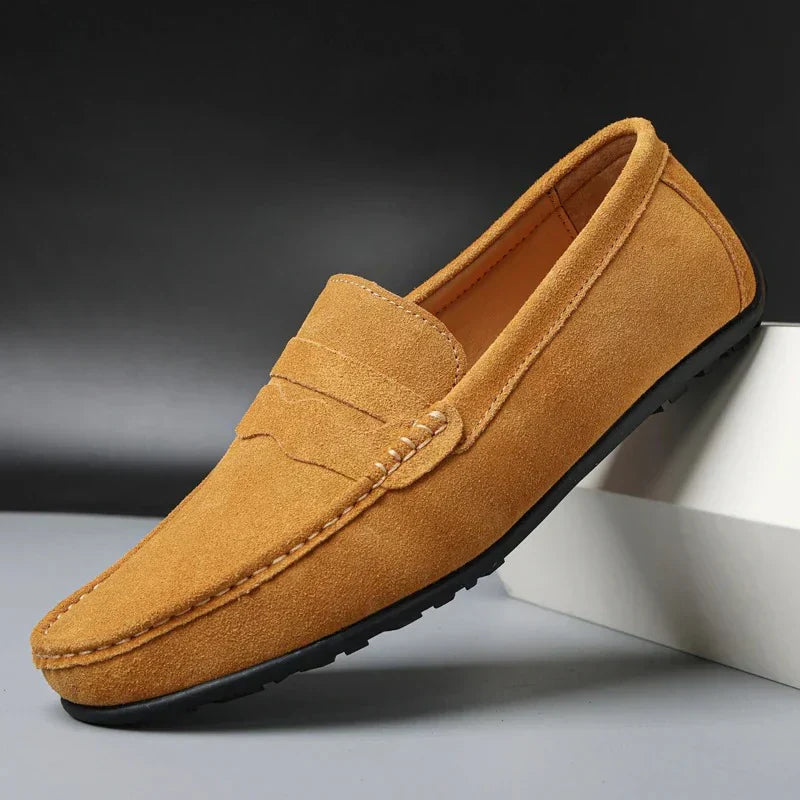 Men's Suede Penny Loafers Slip-On - Casual Business Wear