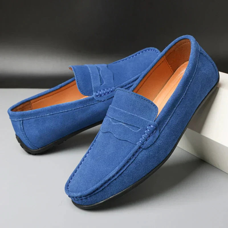 Men's Suede Penny Loafers Slip-On - Casual Business Wear