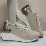 Women's Lace-Up Sneakers Chunky Sole Colorblock - Casual Walking