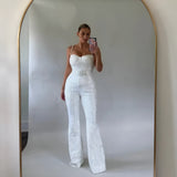 Women's Jumpsuit Sequin Flare Leg - Party Wear