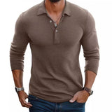 Men's Polo Shirt Long Sleeve Slim Fit - Casual Everyday Wear