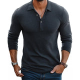 Men's Polo Shirt Long Sleeve Slim Fit - Casual Everyday Wear