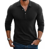 Men's Polo Shirt Long Sleeve Slim Fit - Casual Everyday Wear
