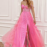 Women's A-Line Ball Gown Floral Lace - Evening Formal Wear