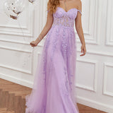 Women's A-Line Ball Gown Floral Lace - Evening Formal Wear