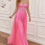 Women's A-Line Ball Gown Floral Lace - Evening Formal Wear