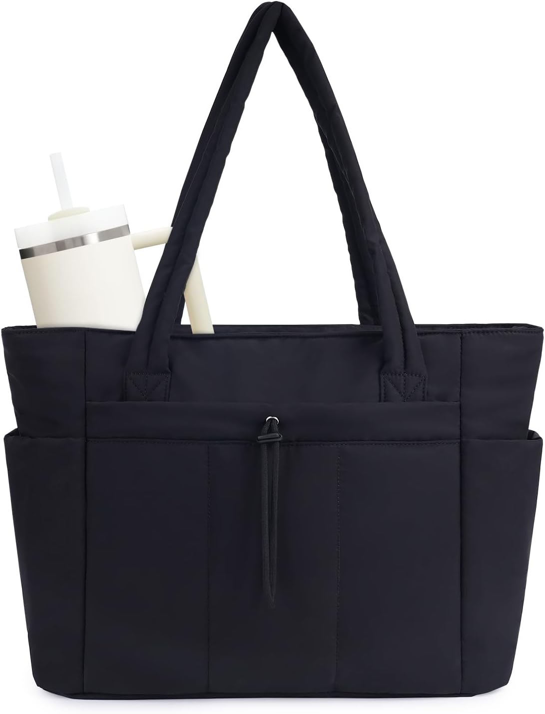 Women's Puffer Tote Bag Compartment Trolley Sleeve - Travel And Work