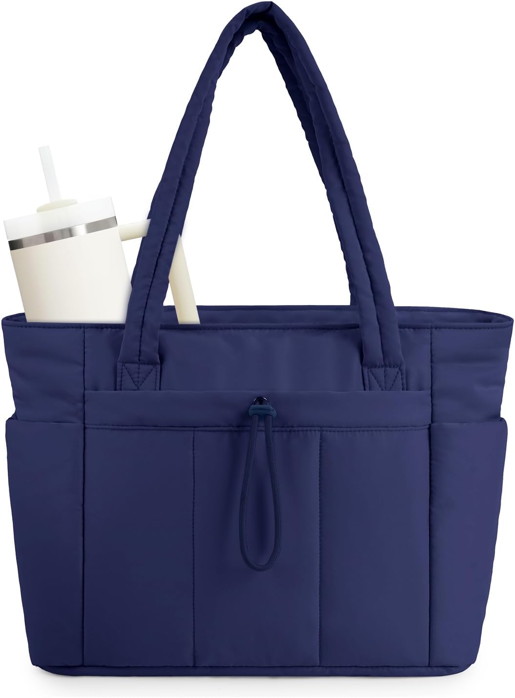 Women's Puffer Tote Bag Compartment Trolley Sleeve - Travel And Work