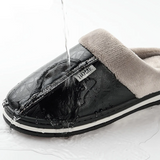 Men's Clog Slippers Textured Faux Fur Trim - Indoor House Wear